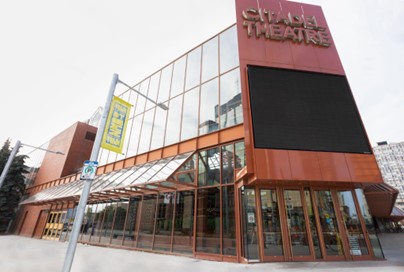 The Citadel Theatre entrance on 99 Street and 102 Avenue (northwest)